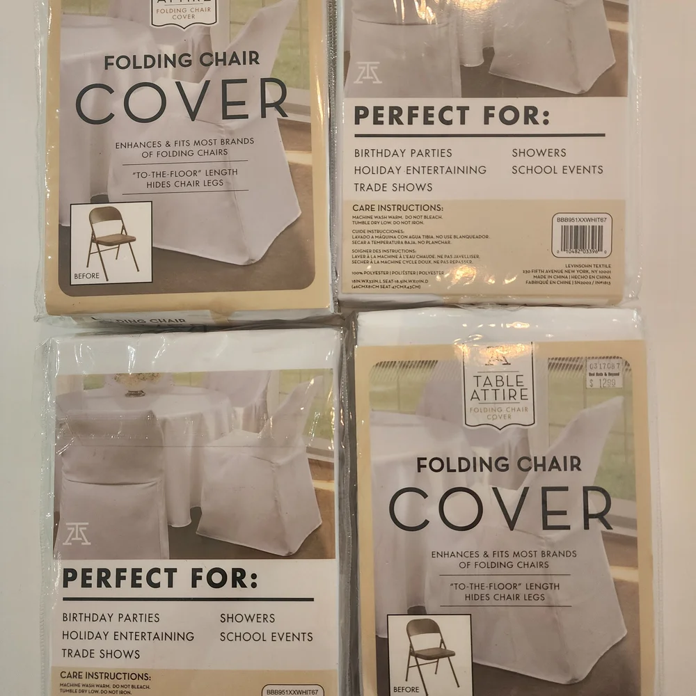 Folding Chair Cover - White